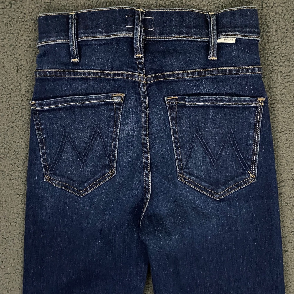 Mother Hustler Roller Sneak Jeans size 24 Blue Stretch Denim Wide Leg Flare - Picture 11 of 12